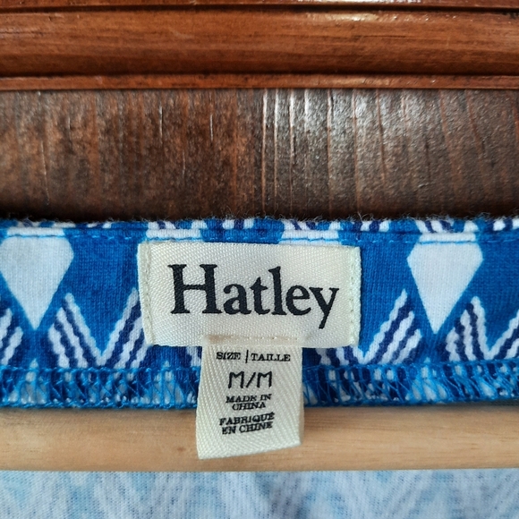 Hatley 100% Cotton Geometric Pattern Elbow Length Sleeve Midi Dress Size M - Picture 8 of 12